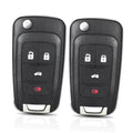 Two black keyless entry remote key fobs, front side-by-side with button layout