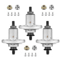 Three-piece lawn mower spindle assembly kit with blade nuts and mounting hardware