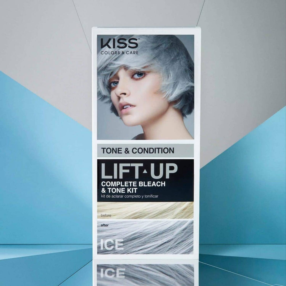 KISS Lift-Up Ice complete bleach & toner kit, Tone & Condition box packaging