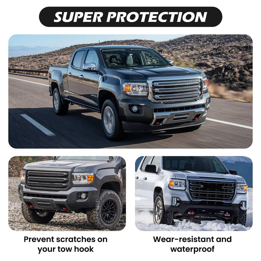 Silicone tow hook cover for vehicle tow hook, durable U-shaped protective cap