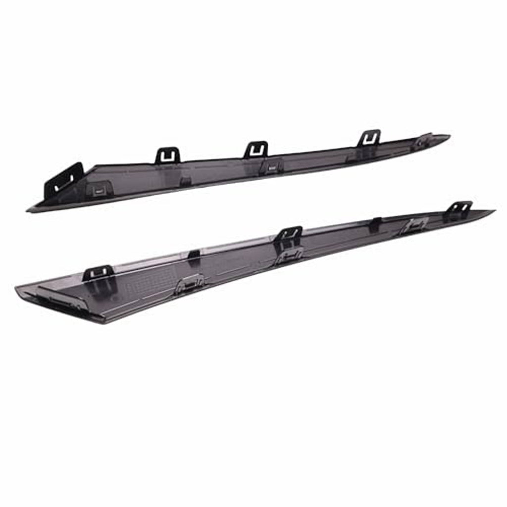 Front headlight lower trim, matte black covers with visible inner mounting brackets