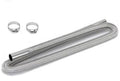Flexible exhaust pipe with corrugated stainless steel coil and two metal clamp rings