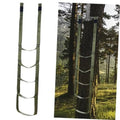 Green climbing stick aider strap with foot loops for tree step climbing