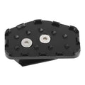 Rear brake lever pedal extension pad, black textured grip with metal inserts