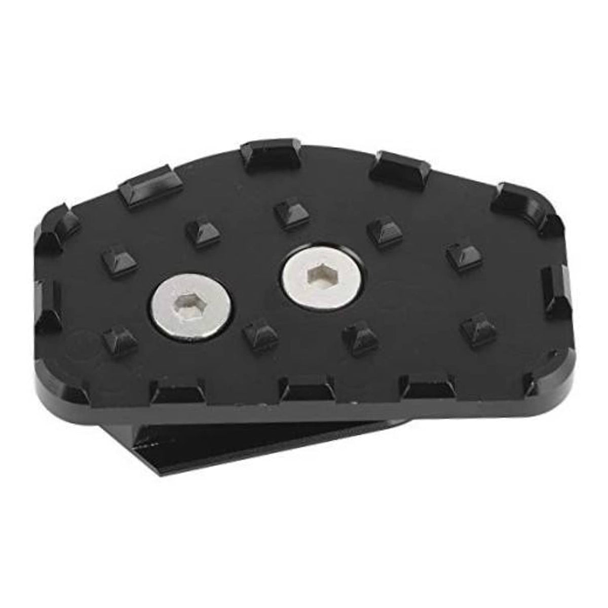 Rear brake lever pedal extension pad, black textured grip with metal inserts