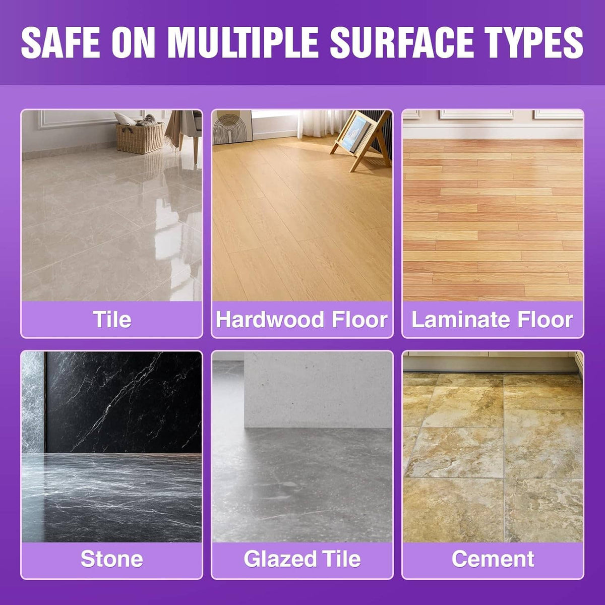 Steam mop with zigzag microfiber replacement pad for multiple floor surfaces