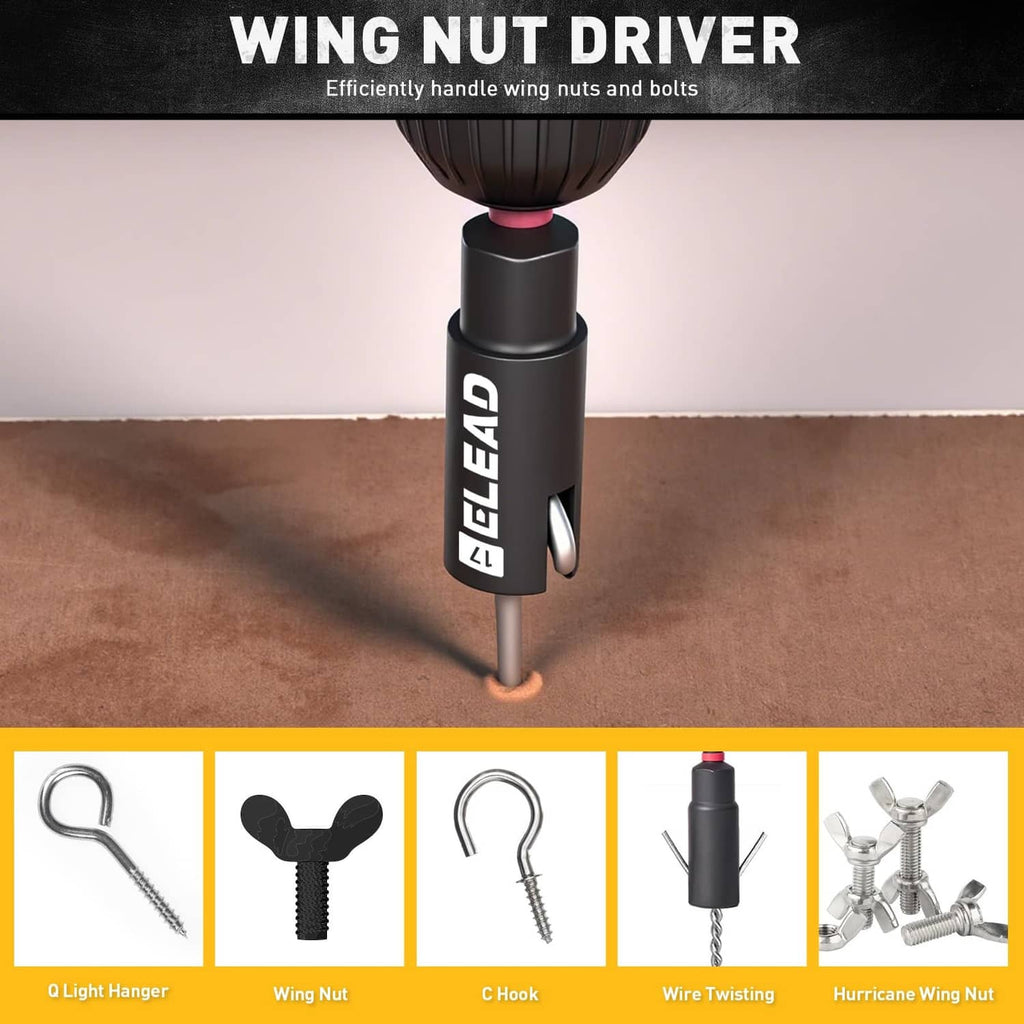 Wing nut driver bit with magnetic holder for wing nuts and bolts
