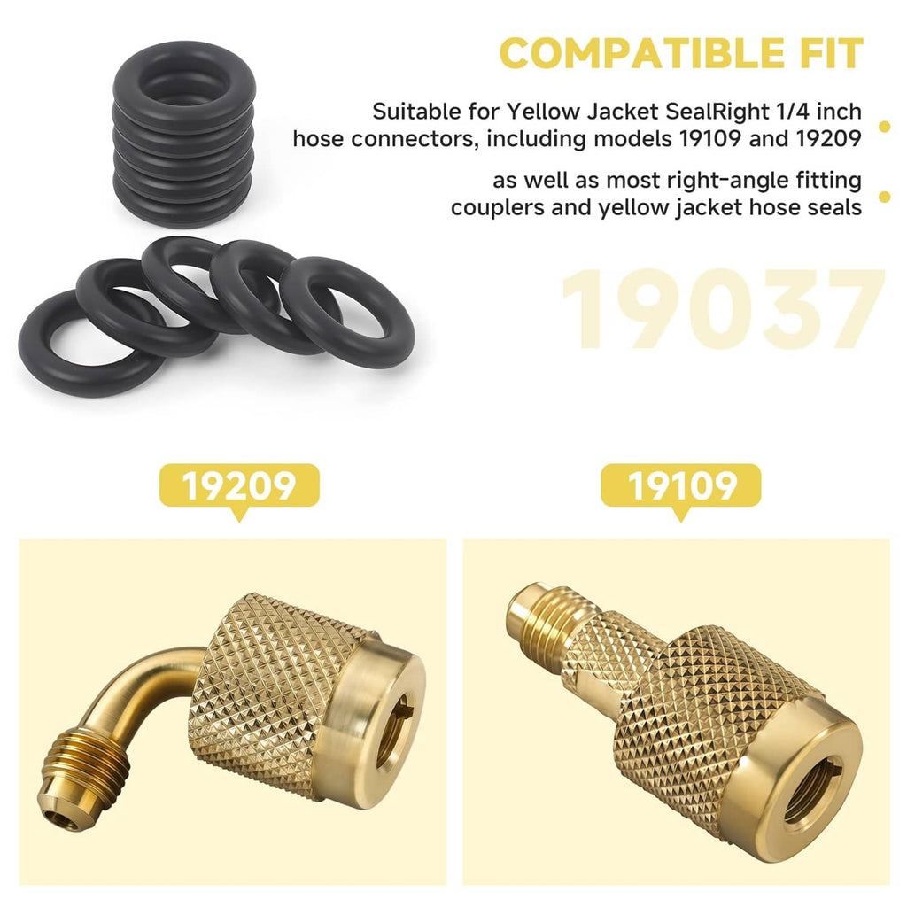 Black O-ring seals stack with multiple rings, compatible for hose connections