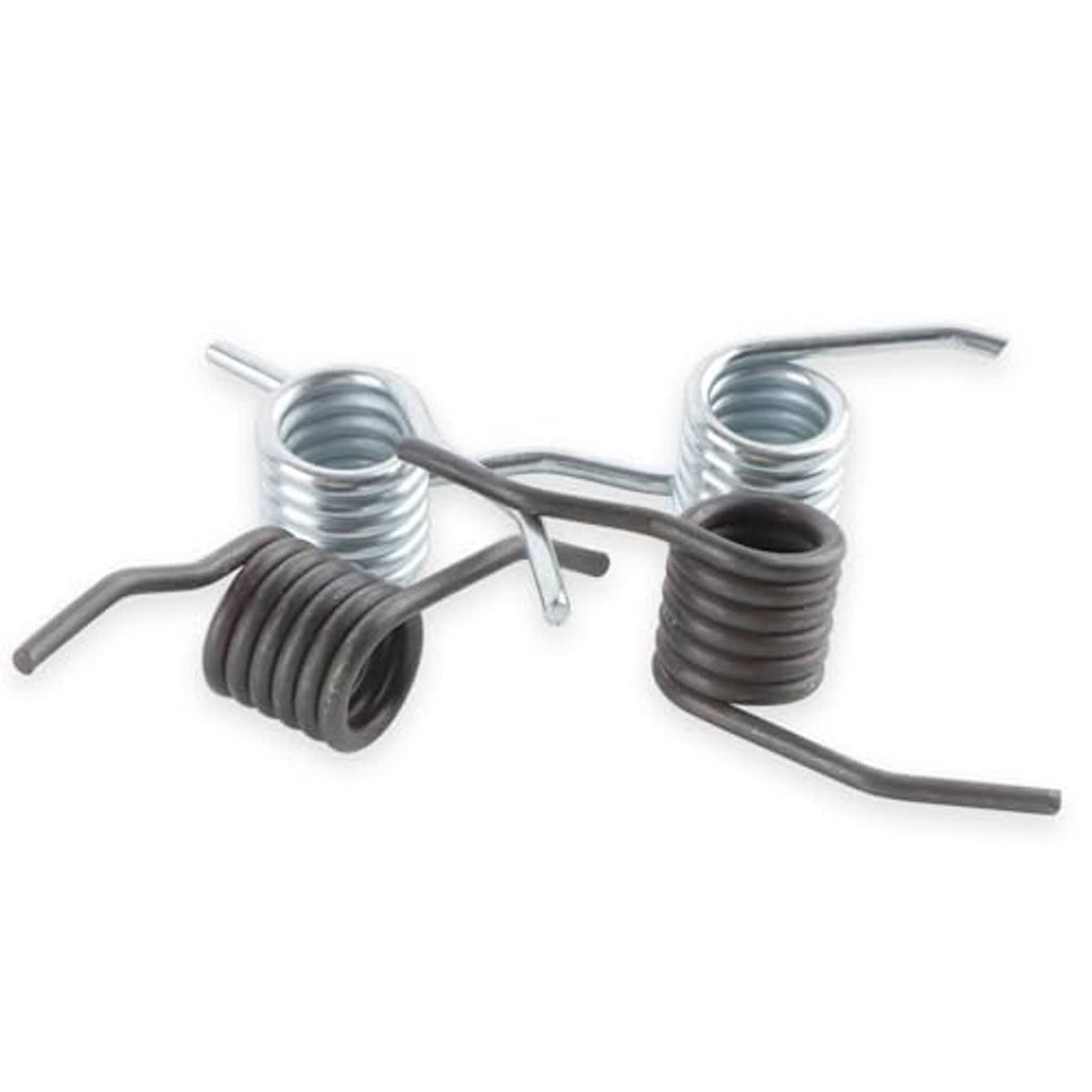Return springs for floor jack: mixed dark and silver coils with straight connecting arms