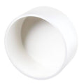 White round plastic end cap plug adapter with open socket interior