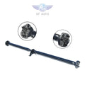 Rear drive shaft with U-joint ends; dark blue tube and black flange hardware.