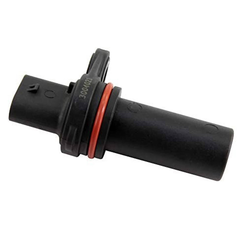 Crankshaft position sensor with black cylindrical body, red ring, and plug-style connector