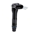 Black camshaft position sensor with mounting bracket and electrical connector