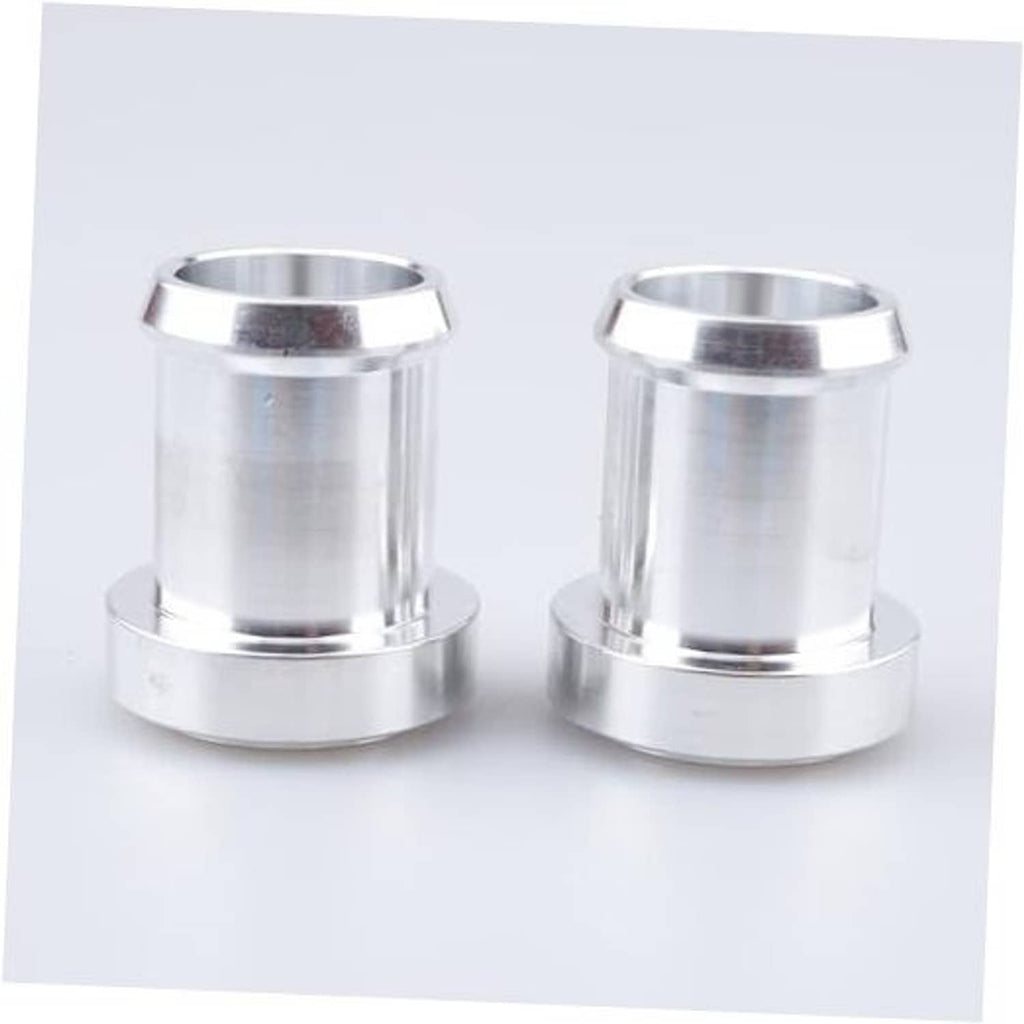 Stainless steel weldable hose barb tail fitting with flange rim, two-pack