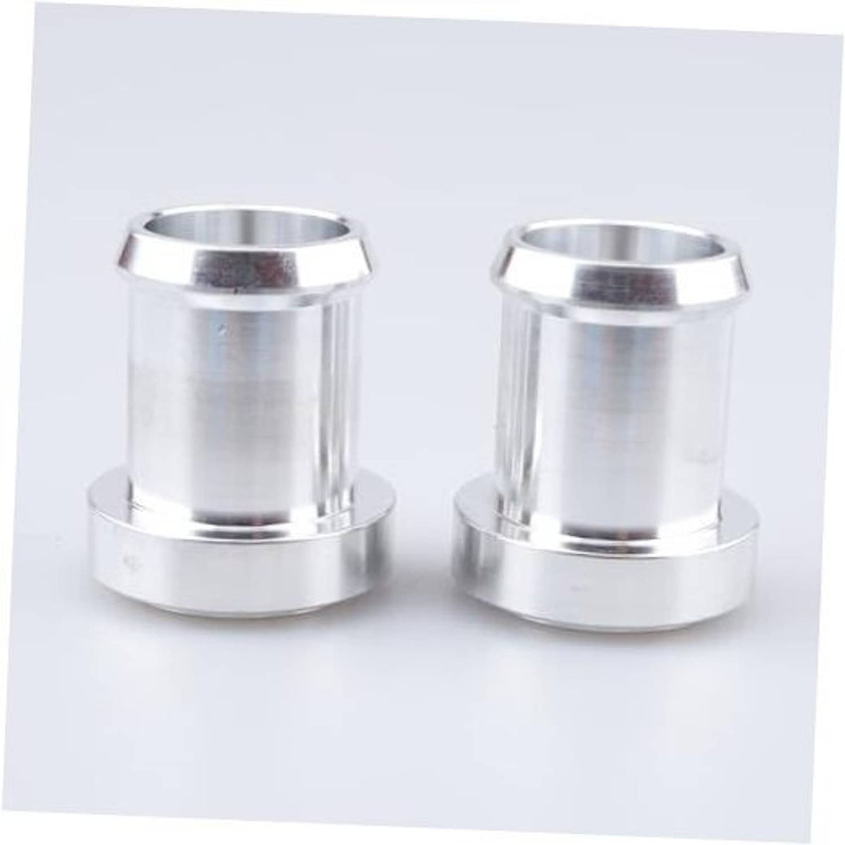 Stainless steel weldable hose barb tail fitting with flange rim, two-pack