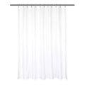 White short shower curtain liner with metal grommets and hook rings