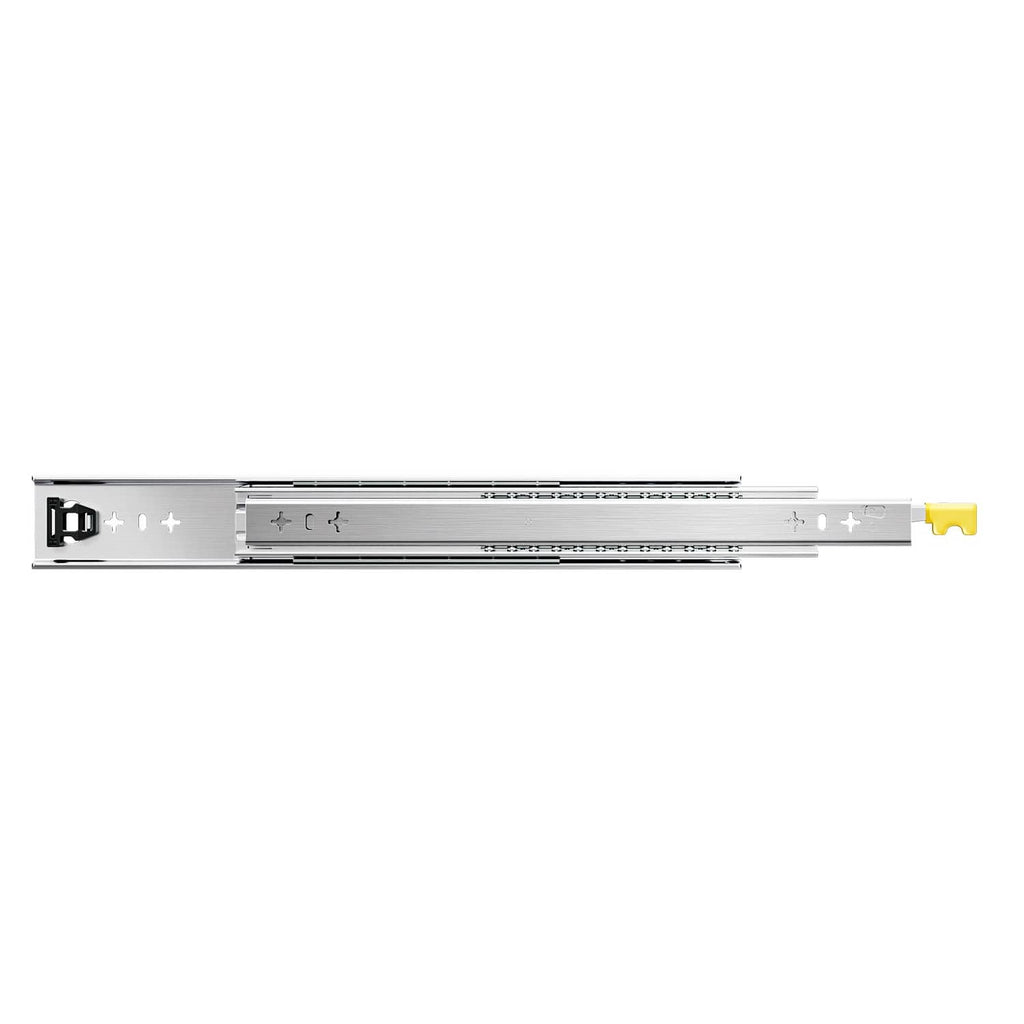 Uimoso ball bearing drawer slide rail pair with lock, full extension, yellow release tab