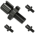 Dark metal brake cable adjuster screw, nut and bolts with knurled grip teeth