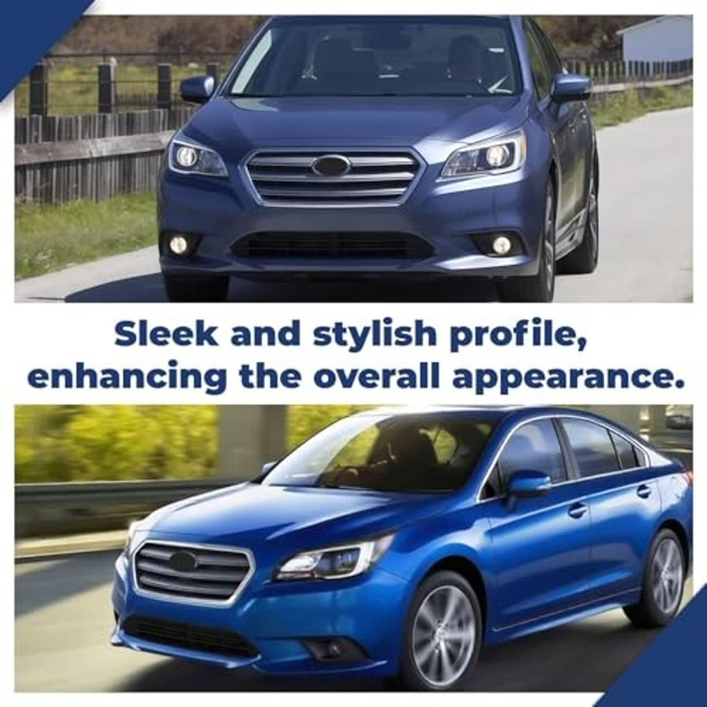 Black front bumper lower grille add-on shown on vehicle front for styling