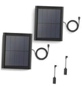 Solar panel charger kit with two rectangular panels and black ring connector cables