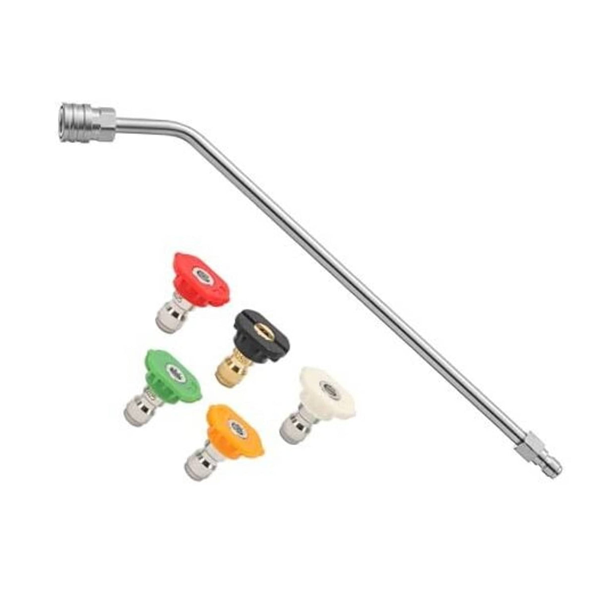 Stainless steel 45-degree pressure washer extension wand with angled lance