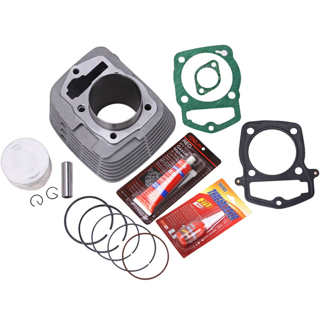 Cylinder head gasket and piston ring set with cylinder and piston components