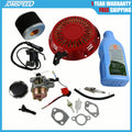 Small engine ignition and air filter tune-up kit with carburetor, coil, spark plug, hoses