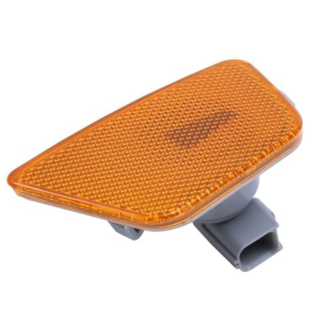 Amber bumper side marker lens with socket, textured reflector surface