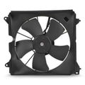 Driver-side radiator cooling fan assembly with black fan blades and mounting frame