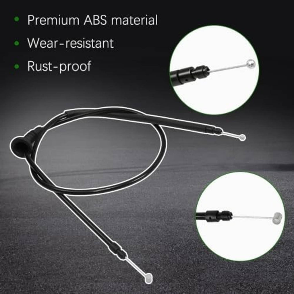 Engine hood release cable wire set, black ABS cables with metal ball ends