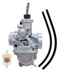 Carburetor assembly with intake, fuel line hoses, and mounting bolts