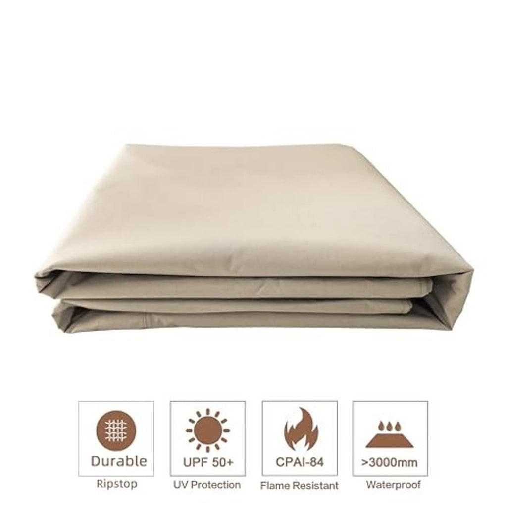 Light beige replacement gazebo roof canopy fabric cover, neatly folded