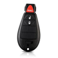 Black key fob cover shell with red PANIC button and lock/unlock icons