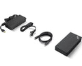 Black USB-C dock with power adapter and cable set