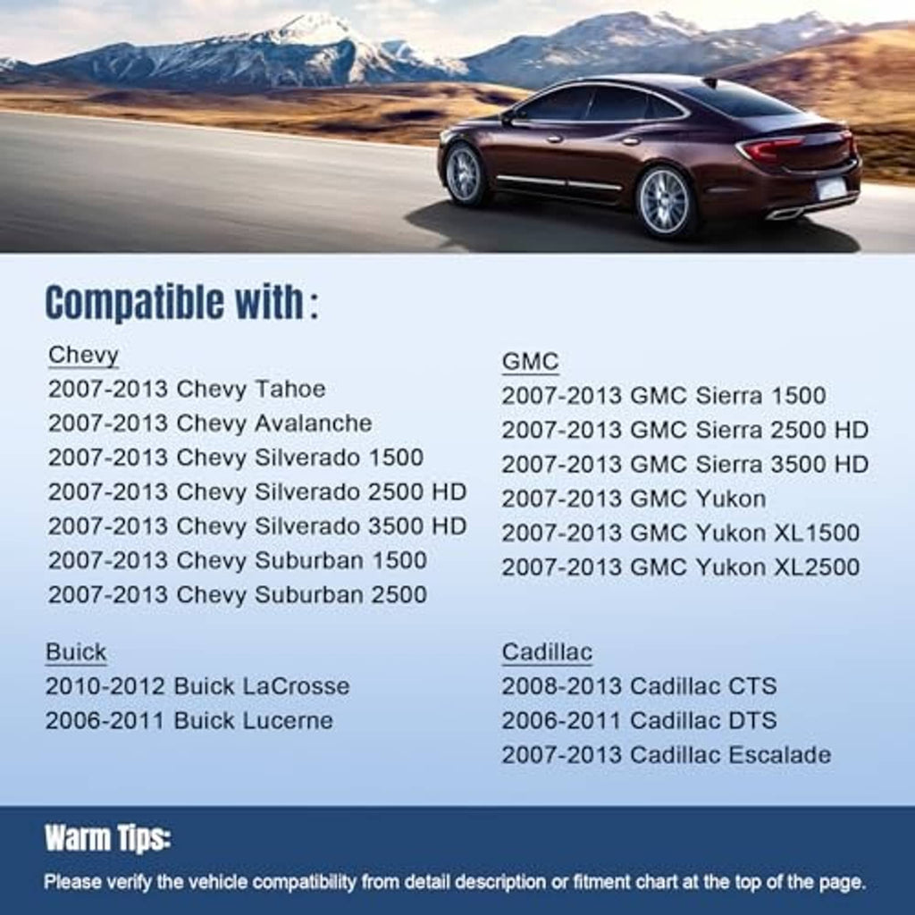 Vehicle compatibility list for power seat switch replacement models and years
