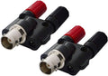 Dual BNC female to banana splitter adapter, black/red with two coax female ports