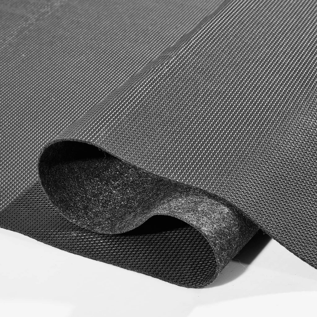 Waterproof oil spill absorbent mat, rolled edge detail in dark gray