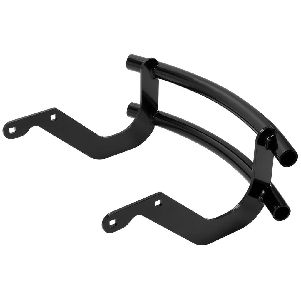 Black front bumper guard with curved rails and two end mounting brackets