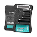 Battery tester with LCD screen and multiple battery slots for AA, AAA, and 9V sizes