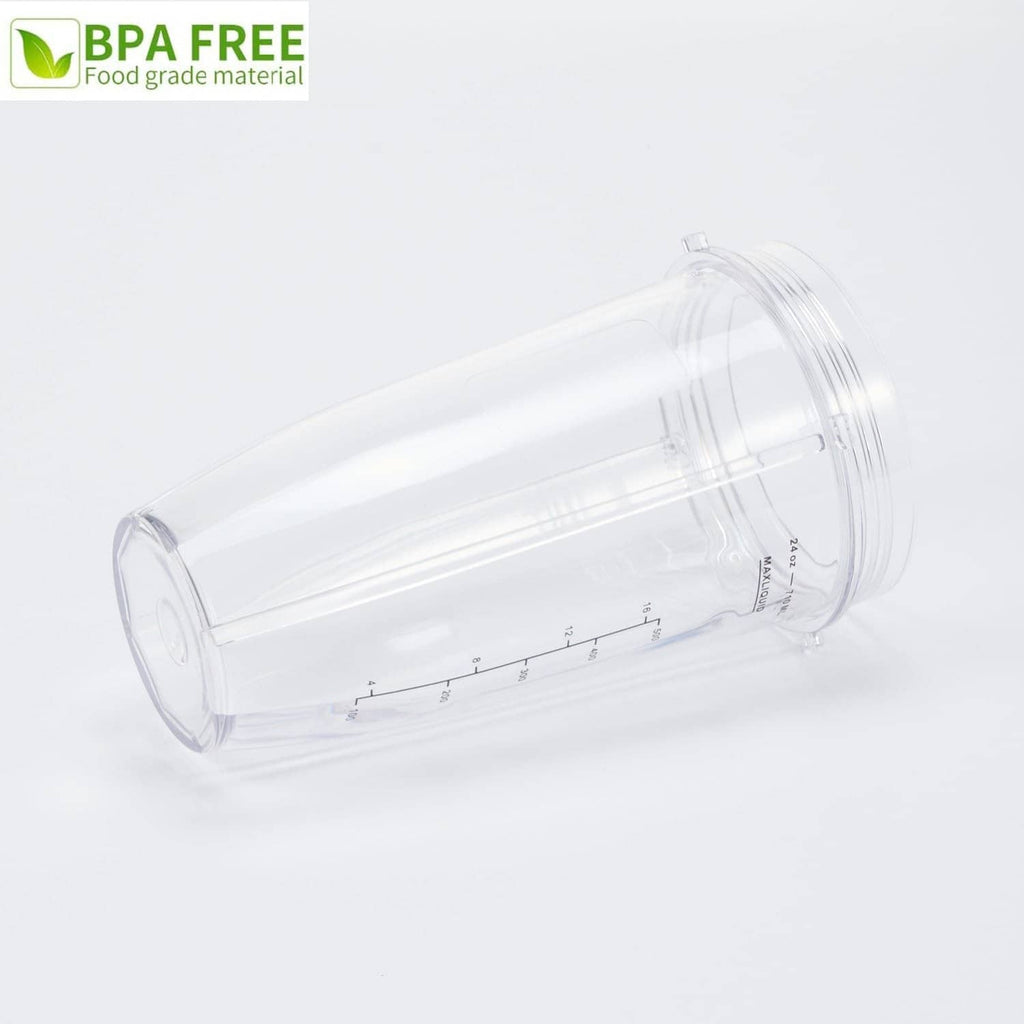 BPA-free 24 oz clear blender cup with measurement scale