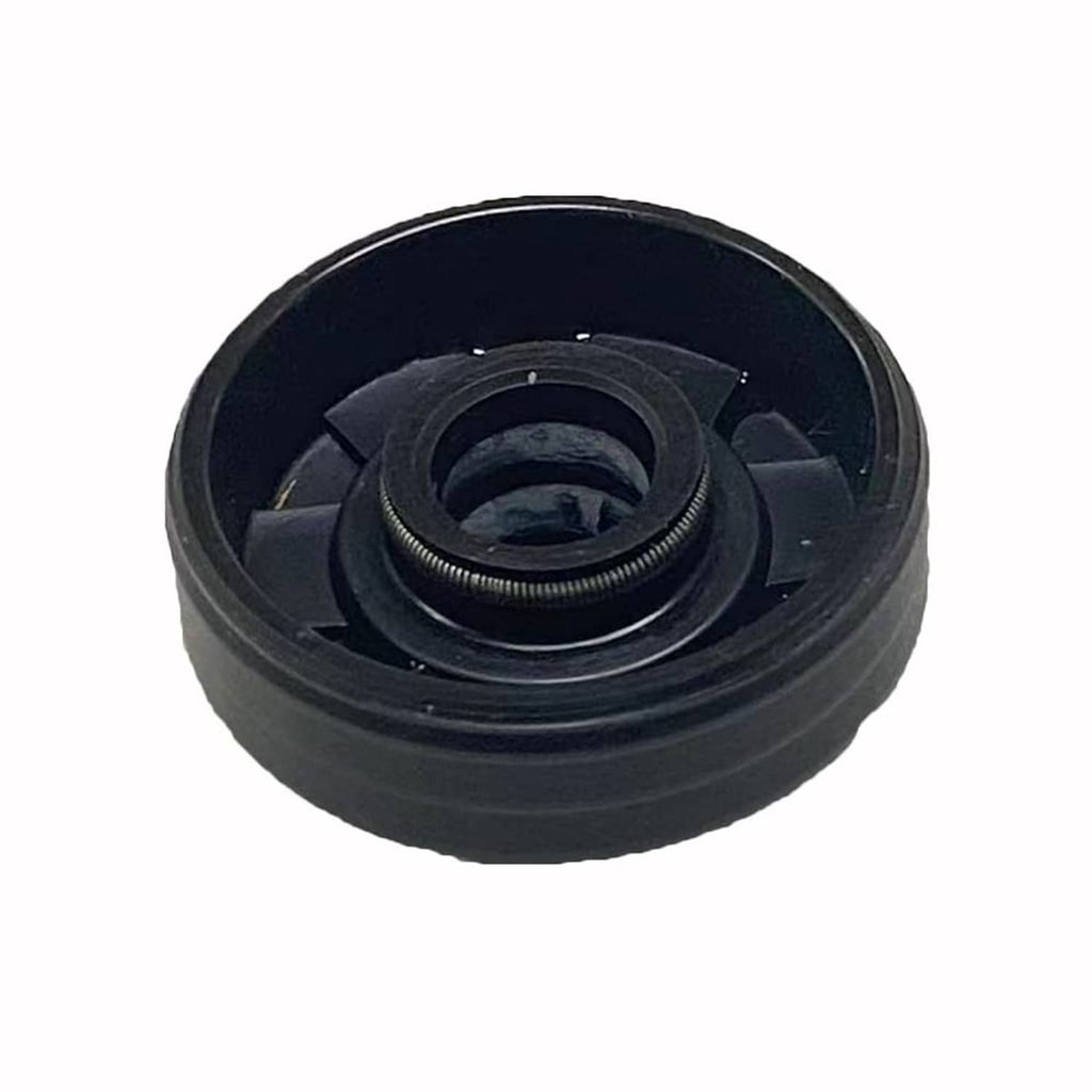 Dishwasher motor shaft seal, black rubber housing with metal spring