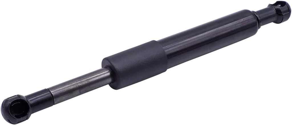 Black gas lift support shock absorber with two end caps and central cylinder