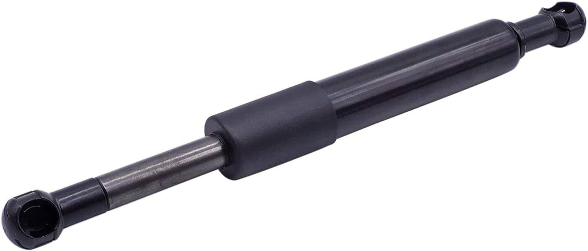 Black gas lift support shock absorber with two end caps and central cylinder