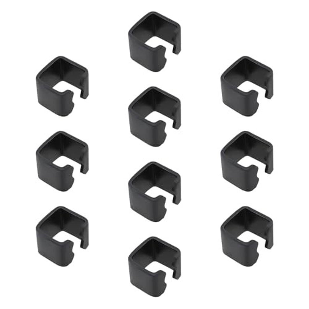 Set of trolley jack link clips, black rubber U-shape with pin notch