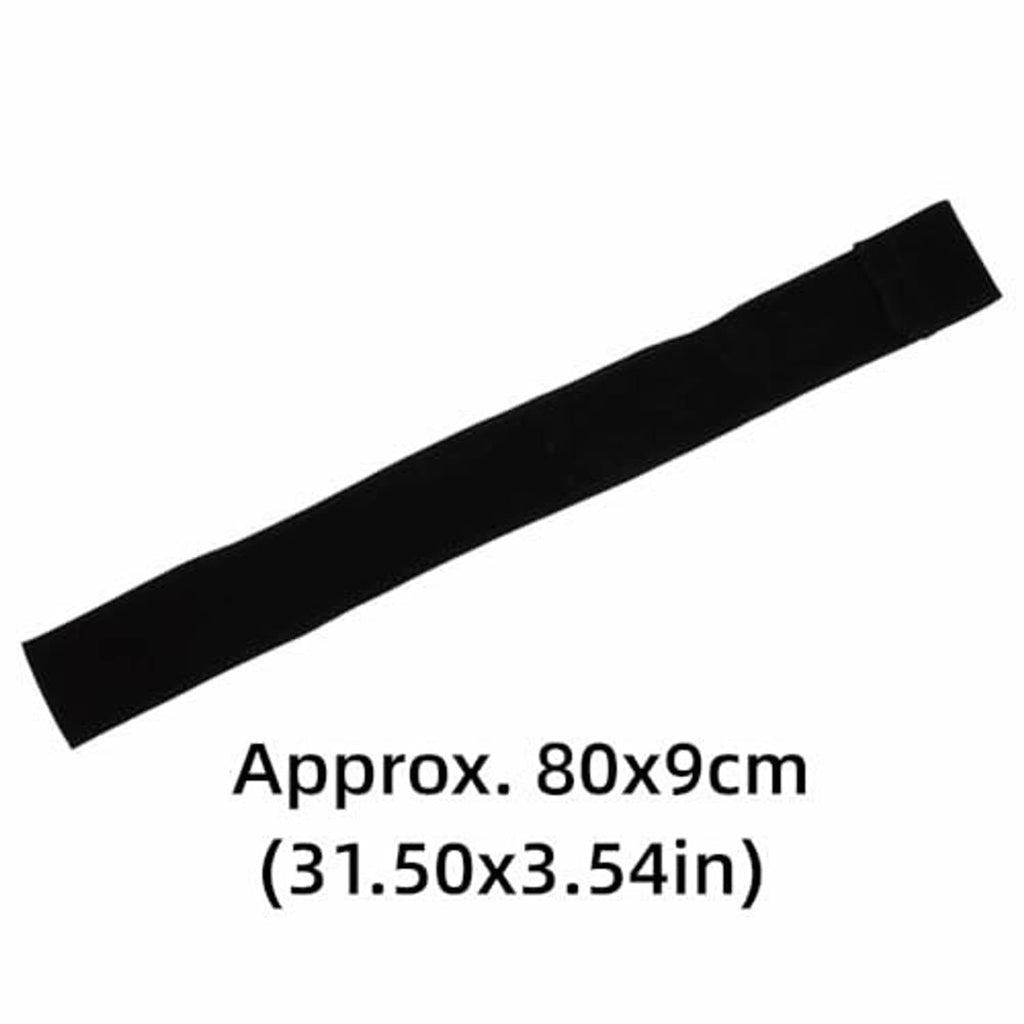 Black 32-inch pool cue case with front strap closure and stitched edge binding