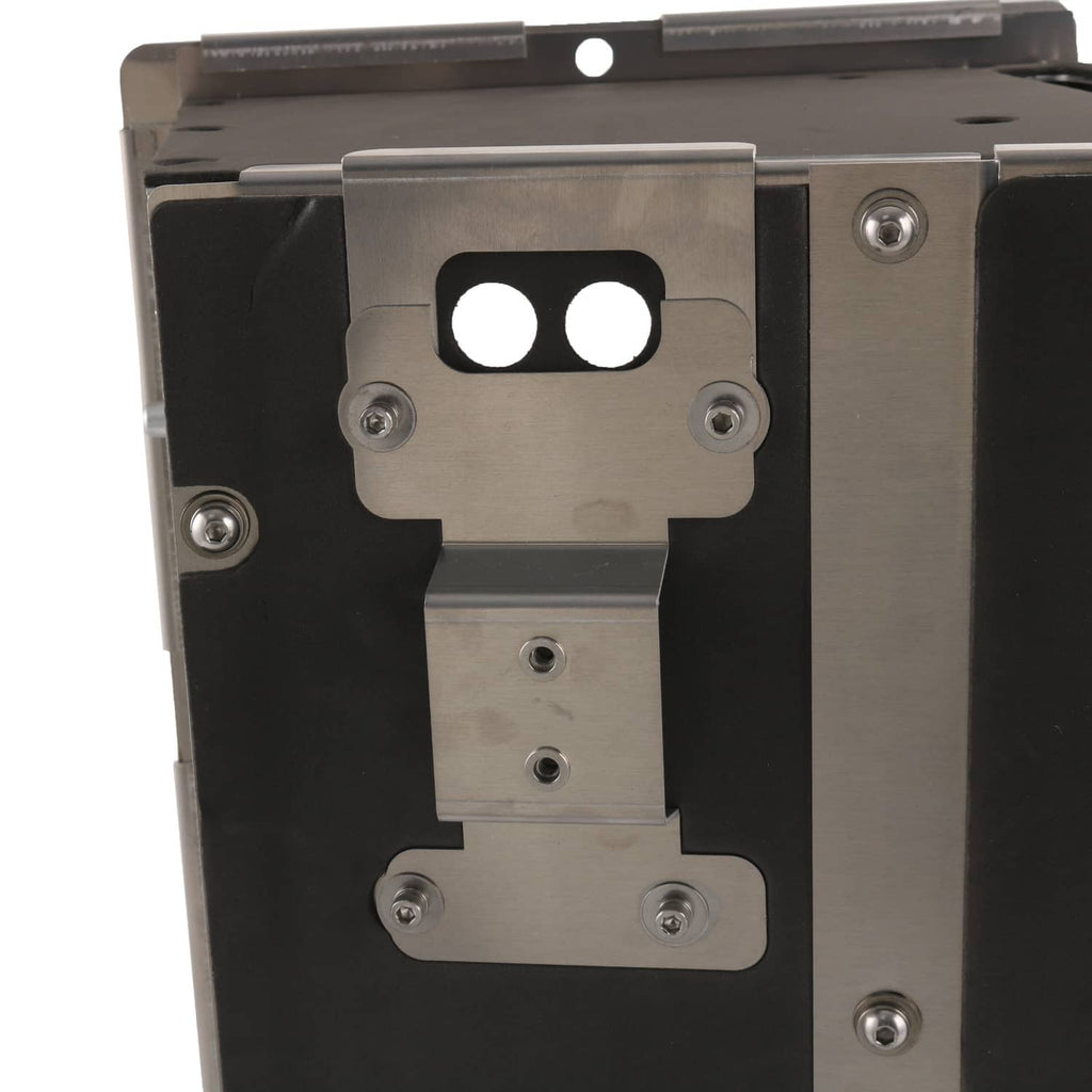 Aluminum heater box kit front mounting plate with two round holes and screws