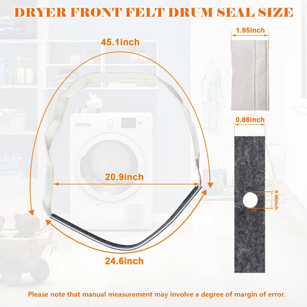 RivetOak W11035878 Dryer Front Felt Drum Seal & Bearing Replacement for...