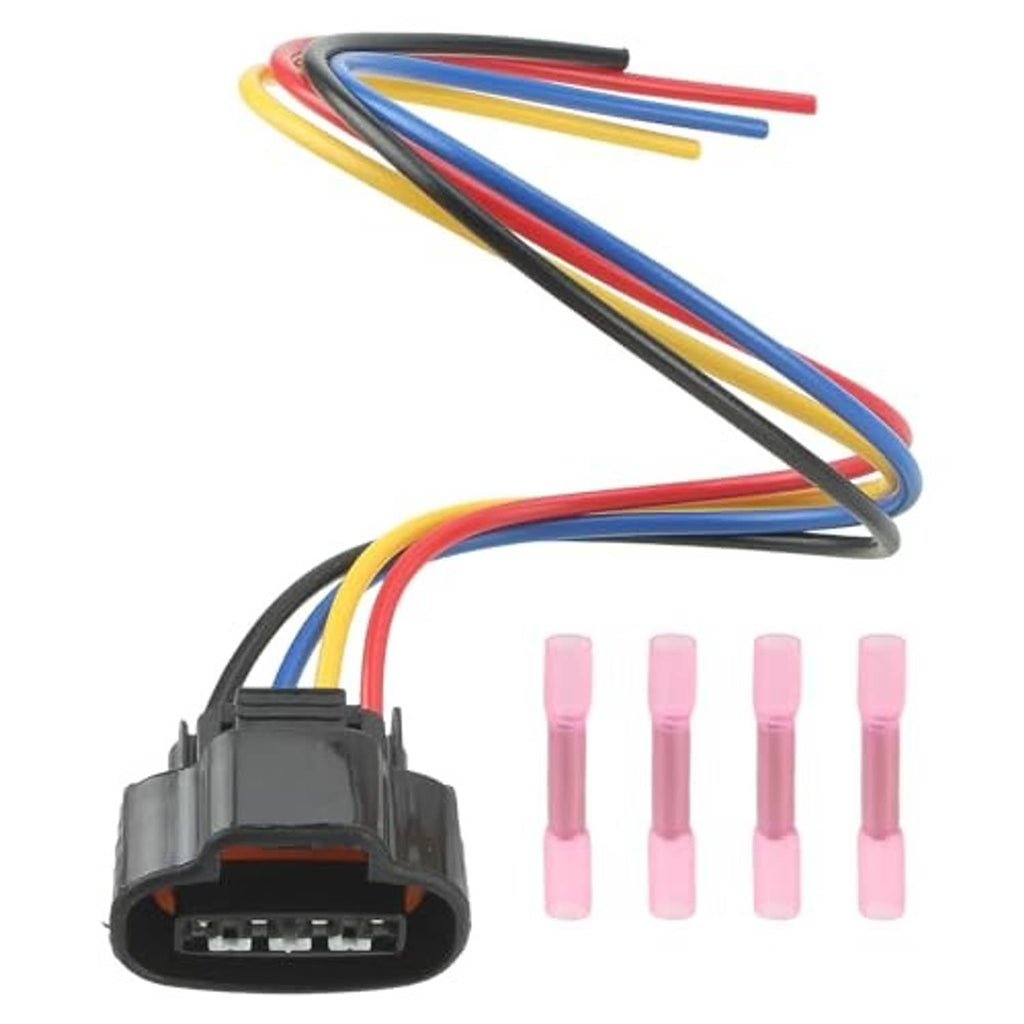 Throttle position sensor connector with wire harness and four pink terminal pins