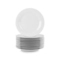 White round 7.5-inch catering salad/dessert plates, stacked