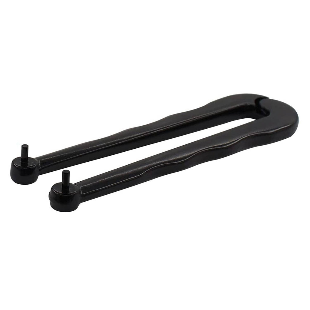 Adjustable steel pin tool with two black mounting pins on a flat bar